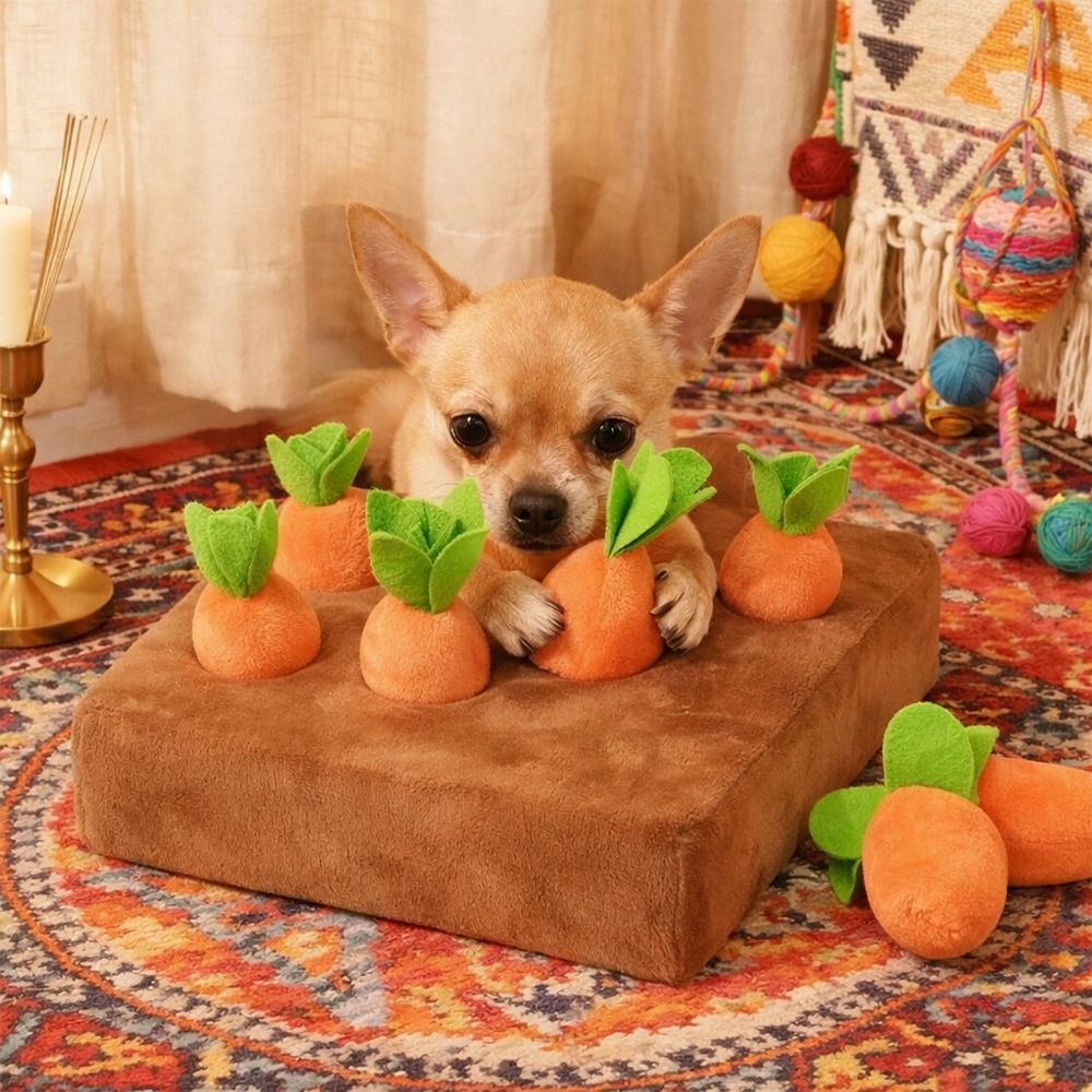 Snuffle Mat For Dogs - Игрушка-головоломка для собак: Морковный коврик-нюхалка для