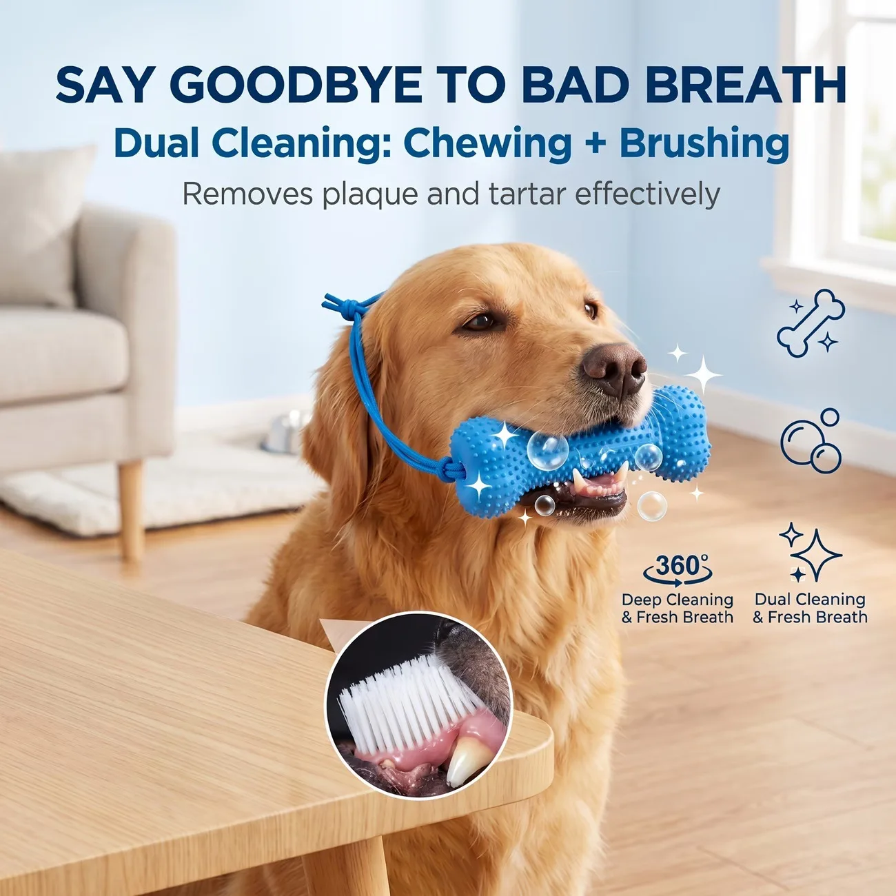 Многоразовая резиновая игрушка – обзор и цена Teeth Cleaning Dog Chew Bone